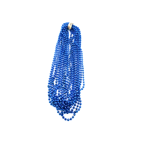 33" 7mm Round Throw Beads - Blue