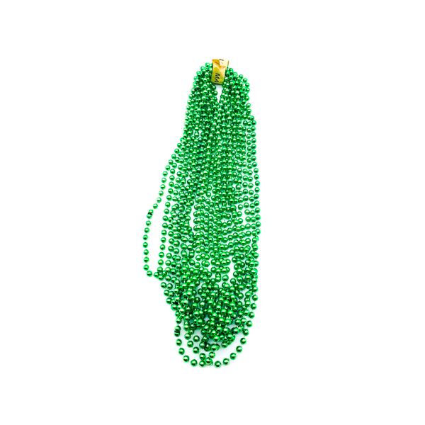 33" 7mm Round Throw Beads - Green