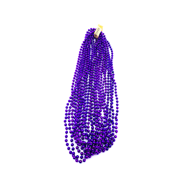 33" 7mm Round Throw Beads - Purple