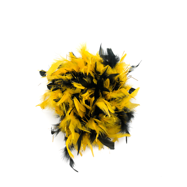Black And Gold Mix With Gold Tinsel Feather Boa