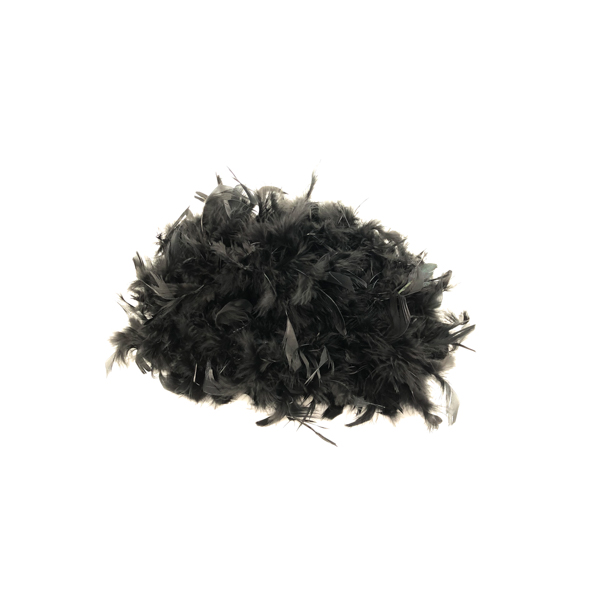 Black With Silver Tinsel Feather Boa