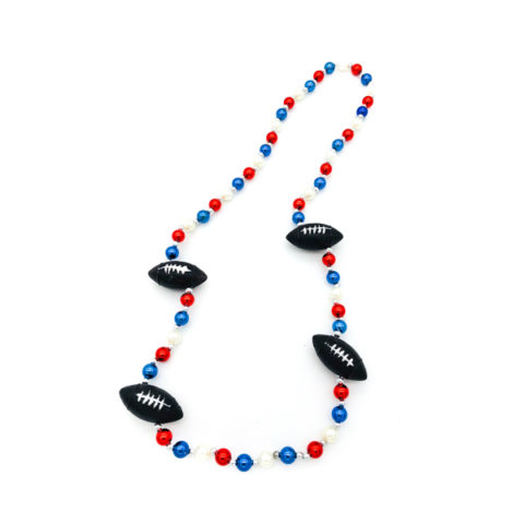 Denver Broncos Mardi Gras Beads - Blue & Orange Football Tailgate Party Favors (Lot Of 24, 48, Or 72)