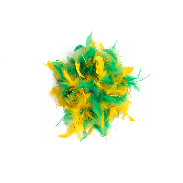 Gold And Green Mix With Gold Tinsel Feather Boa