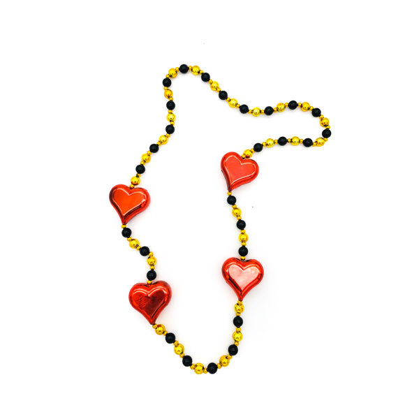 Heart Red On – Black & Gold Bead