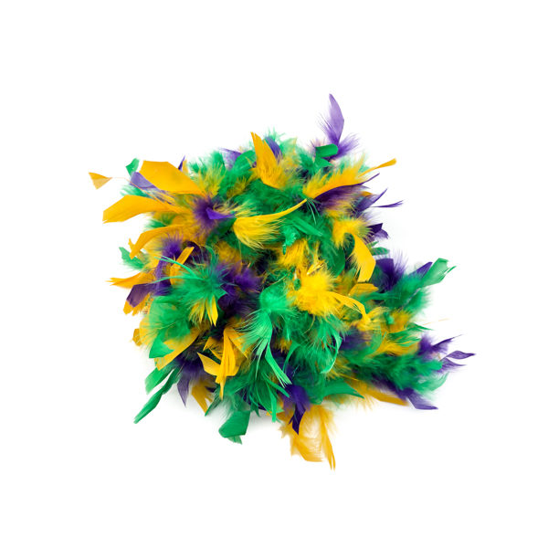 Mardi Gras Mix With Gold Tinsel Feather Boa