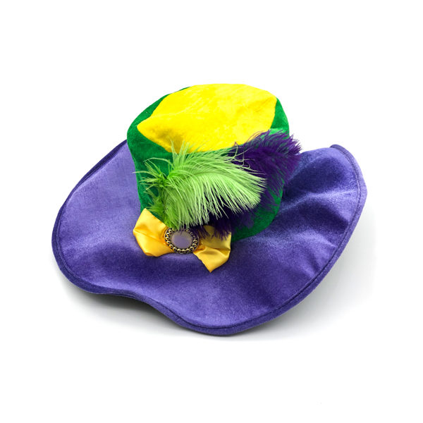 Feather Hat - Purple, Green & Gold