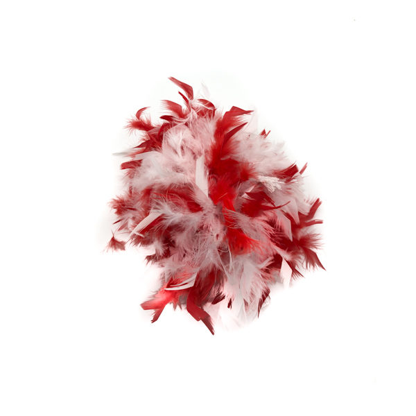Red And White Mix Feather Boa