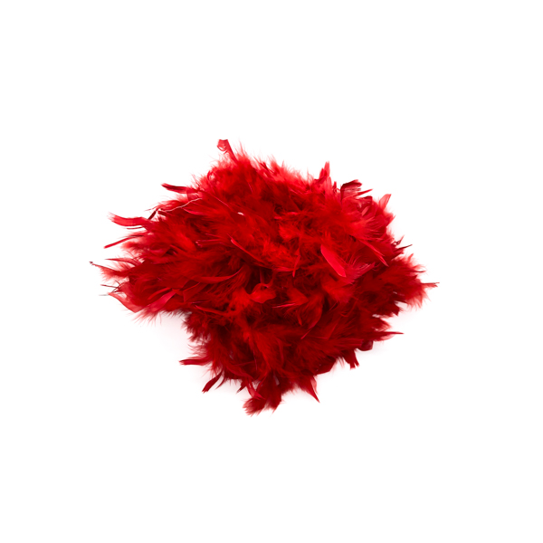 Red With Gold Tinsel Feather Boa