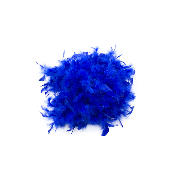Royal Blue With Gold Tinsel Feather Boa