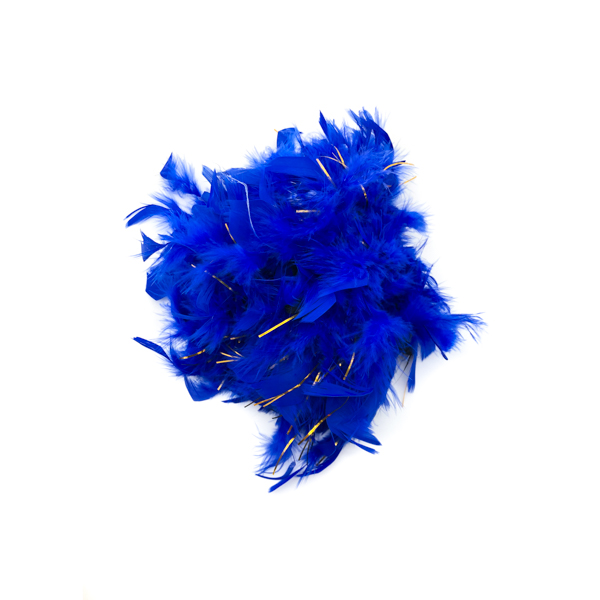 Royal Blue With Silver Tinsel Feather Boa