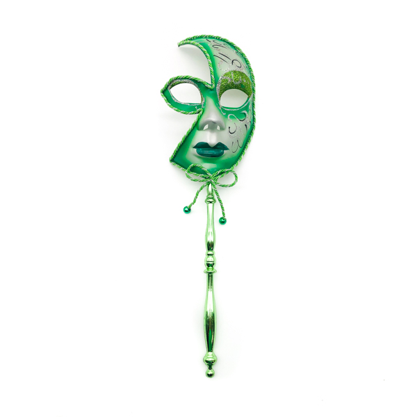 Green & Silver Mask With Stick