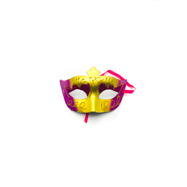 Hot Pink & Gold – Venetian Mask