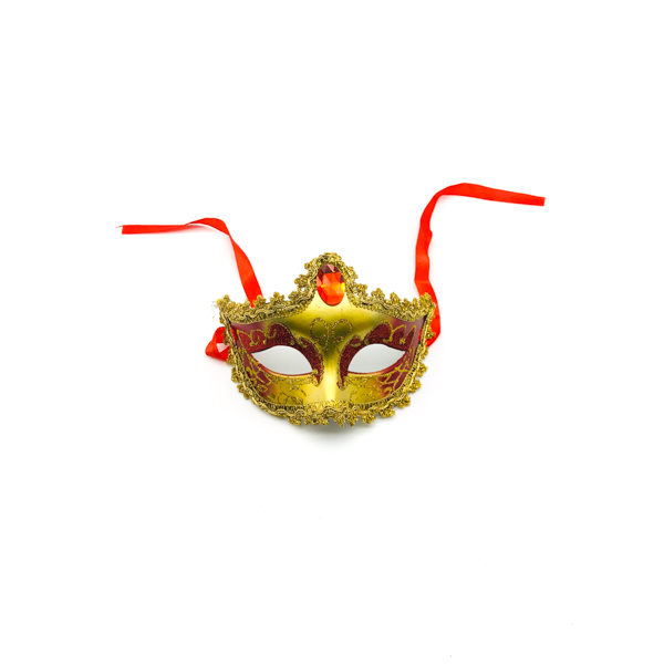 Red & Gold Diamond – Venetian Mask